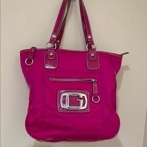 Vintage Guess Hot Pink Women’s Shoulder Bag Rare Logo Purse women’s Tote